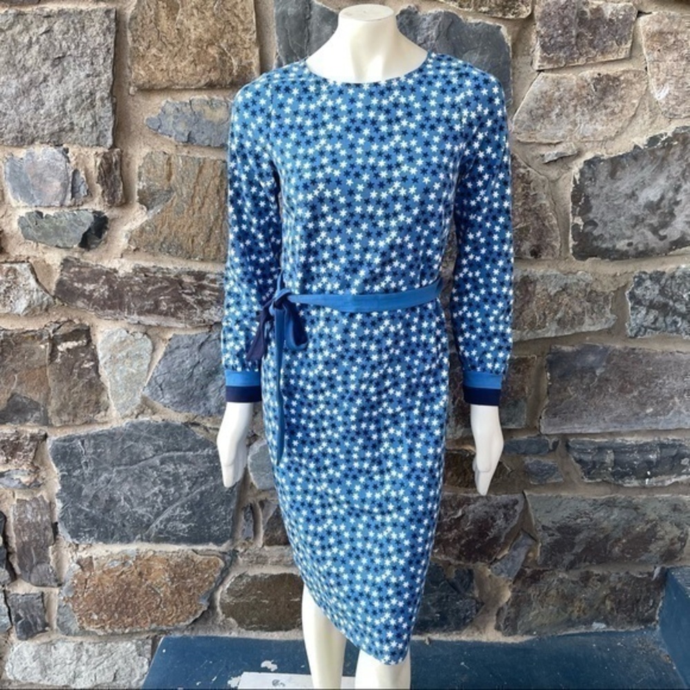 BODEN blue fawn jersey dress comfy size 8L
